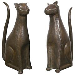 Elegant Pair of Egyptian Style Cats, 1960