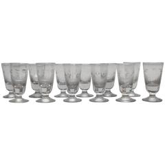19th Century Suite of 12 Absinthe Glasses