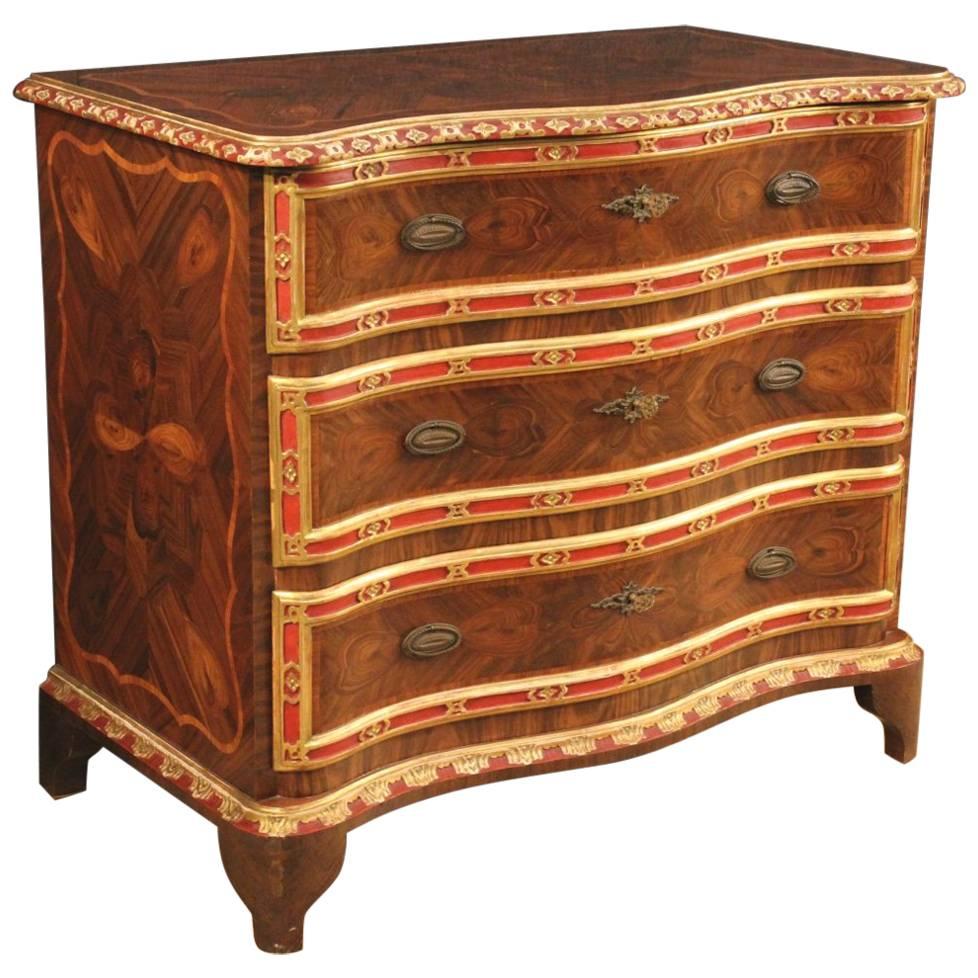20th Century Inlaid and Painted Wood Genoese Chest of Drawers, 1950 For Sale