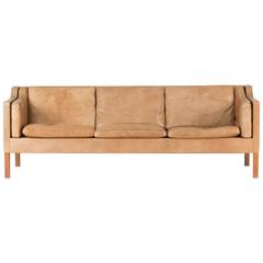 Vintage Leather Sofa by Børge Mogensen