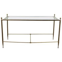 Brass Cocktail Table with Glass Top