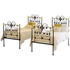 Matching Pair of Decorative Single Beds, MPS22