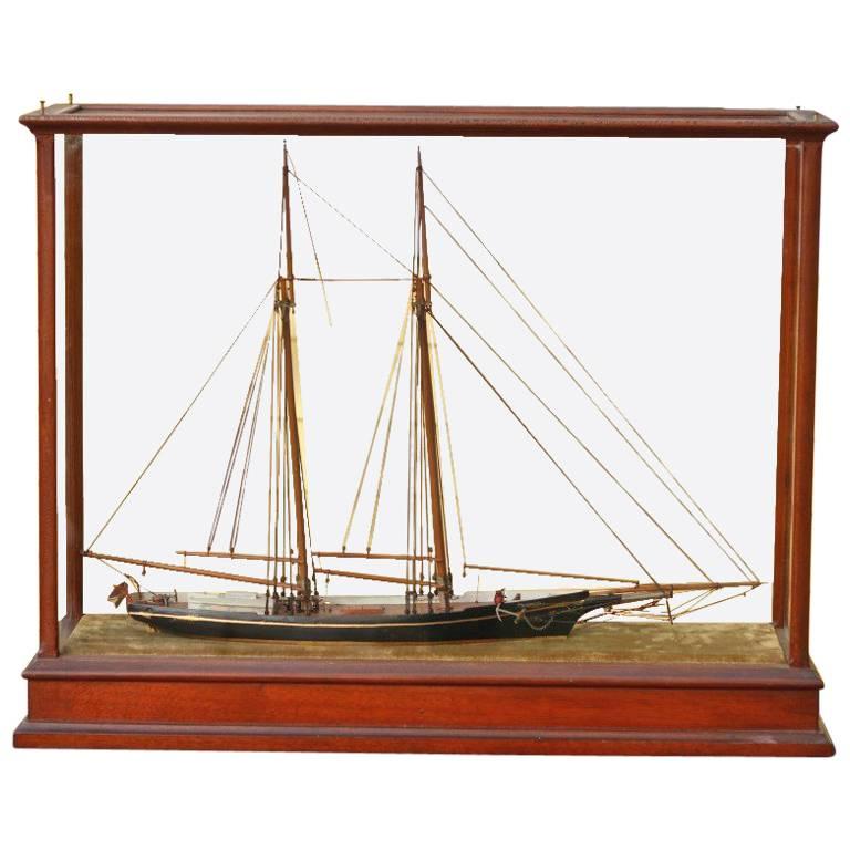 Early Schooner Model Diorama- Florence of Providence