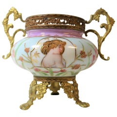 Art Nouveau French Porcelain Ormolu-Mounted Urn