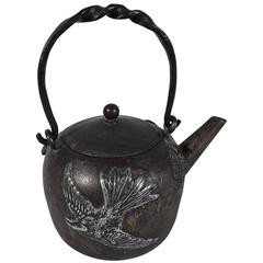 Rare Japonesque Mixed Metal Iron and Sterling Silver Teapot by Gorham 11