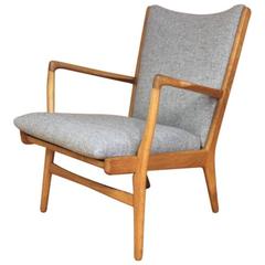 Hans Wegner Oak Lounge Chair Model AP16 Manufactured by A.P. Stolen, Denmark