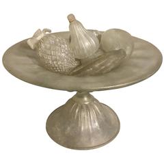Vintage Murano Glass Fruit Bowl and Assorted Fruit 8