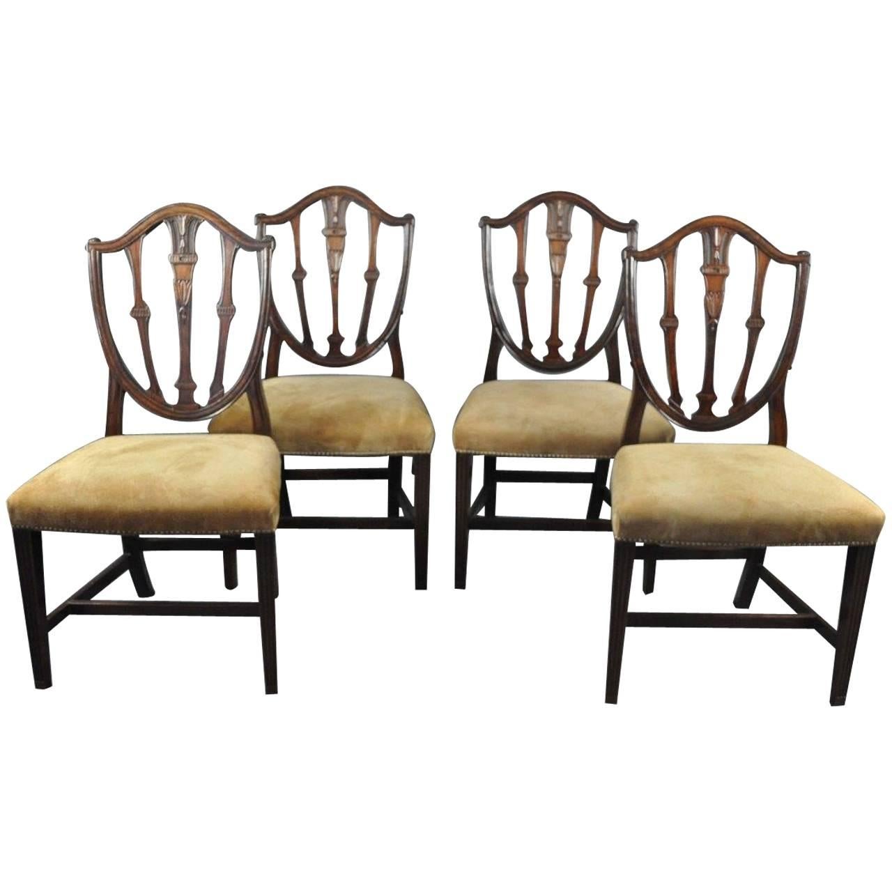 Set of Four 18th Century Gillows Mahogany Dining Chairs For Sale