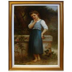 Museum Quality Painting Young Girl Follower William-Adolphe Bouguereau