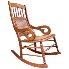 Mid-19th Century St. Croix Regency Mahogany and Cane Rocking Chair