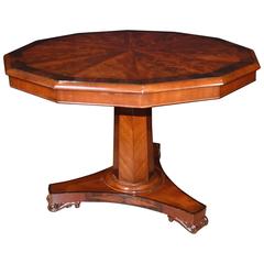 Biedermeier Walnut Decagonal Dining Centre Table