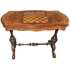 19th Century English Walnut Games Table 8