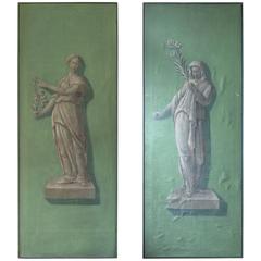 Pair of Antique Italian Painted Panels 1