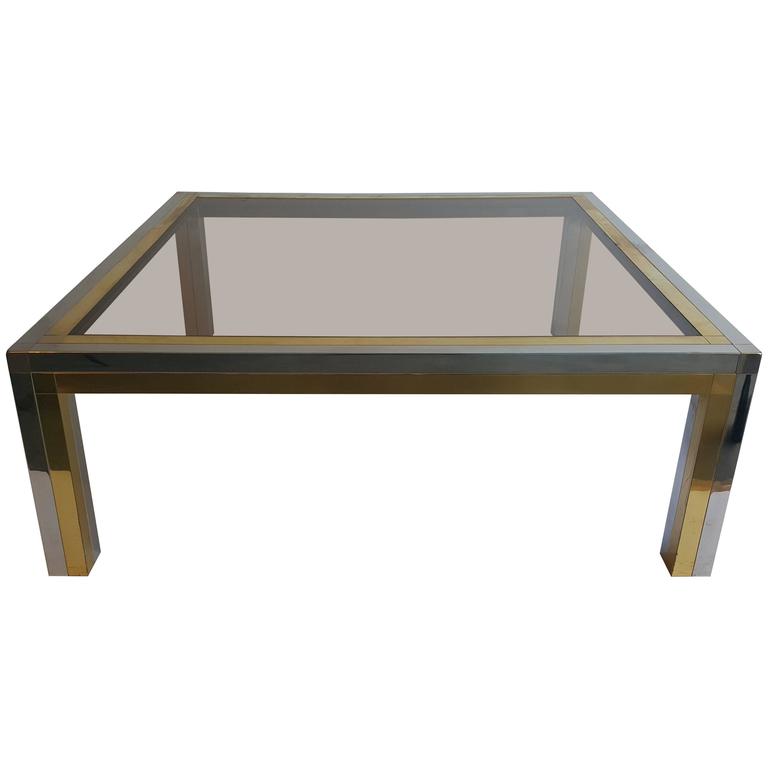 Round Brass Frame Coffee Table For Sale at 1stdibs