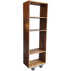 Custom Industrial Rolling Ash Shelve Unit Bookcase