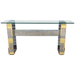 Paul Evans for Directional Patchwork Mirrored Console Table