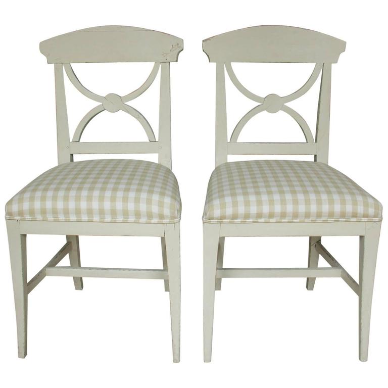 Pair of Swedish Gustavian-style side chairs, 19th century