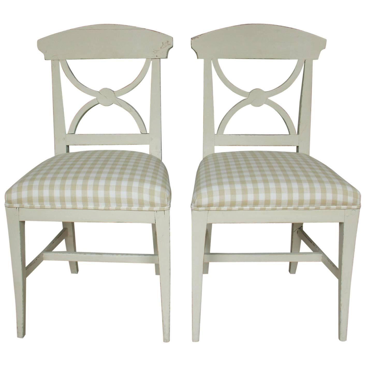 19th Century Swedish Pair of Gustavian Style Side Chairs