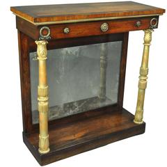 Fine Regency Rosewood and Gilt Console Table