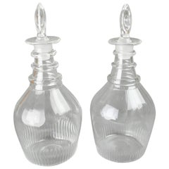 Pair of Early 19th Century Cut-Glass Decanters