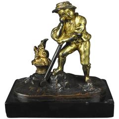Gilt Bronze Figure of a Farm Boy