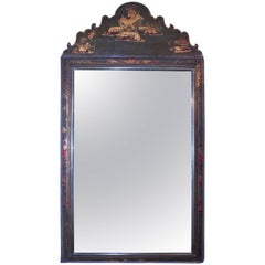 Green Japanned Cushion Framed Mirror 7