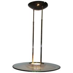 Glass Disc Chandelier Italian Design 1980s Minimal Lighting Martini Design 8