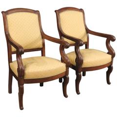 19th Century Pair of French Armchairs in Empire Style
