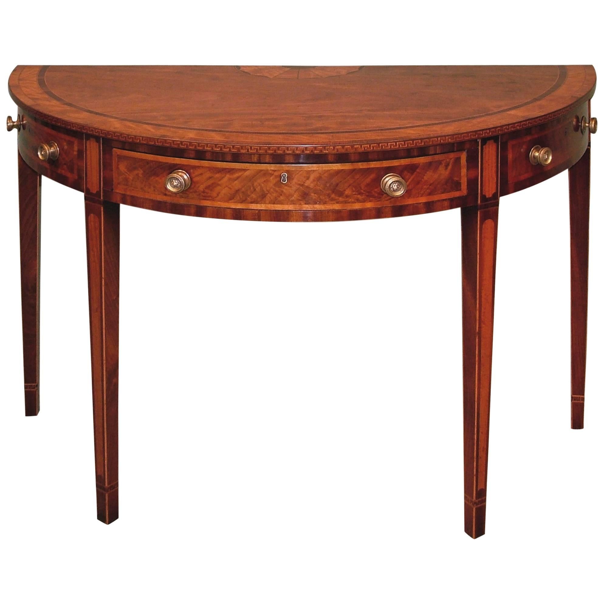 18th Century mahogany side table with half round top