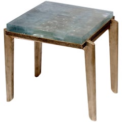 Contemporary Cupric Crystal Side Table in Cast Crystal and Bronze 9