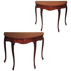 18th Century mahogany card tables with cabriole legs