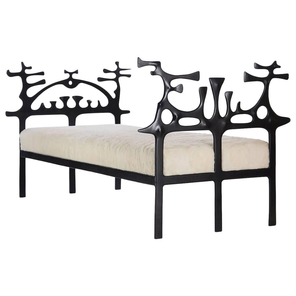 1970s surrealist bronze daybed by Victor Roman For Sale
