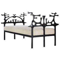 Vintage 1970s surrealist bronze daybed by Victor Roman