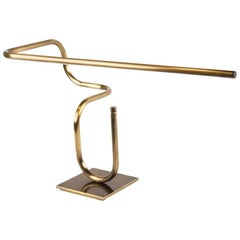 Tube Desk/Table Lamp, Handmade in Brass by Christopher Gentner