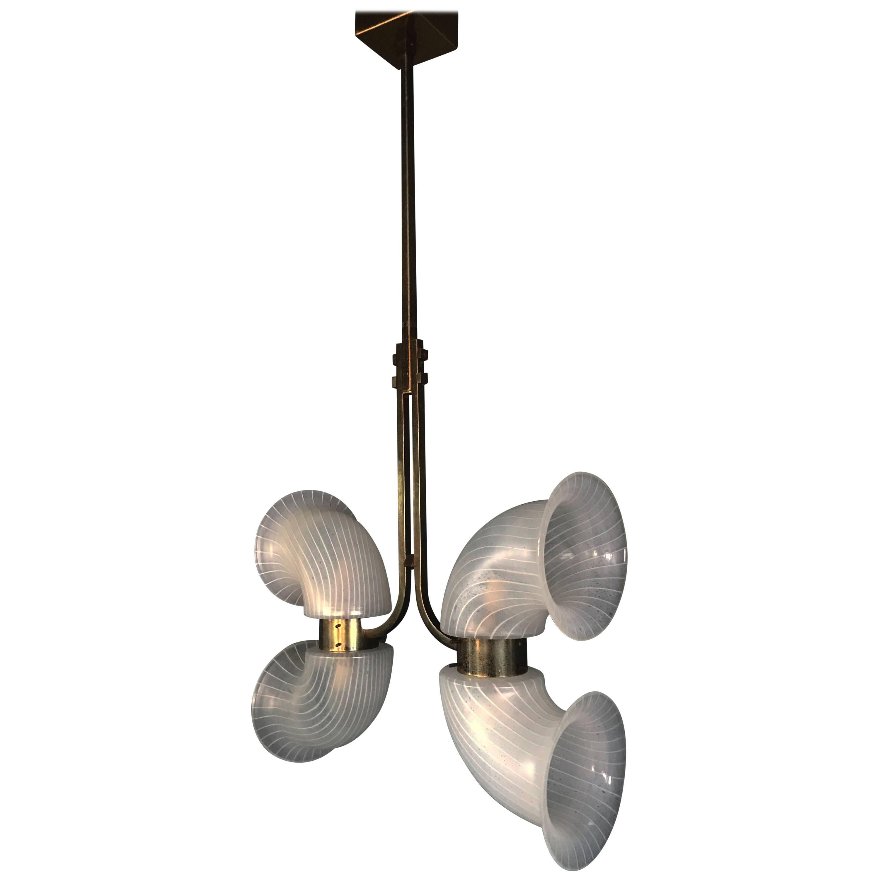 Mid-Century Modern Murano Chandelier by Venini For Sale