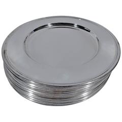 Set of 12 Tiffany Sterling Silver Bread and Butter Plates 6