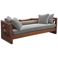 Phillip Lloyd Powell Sculpted Walnut Three-Seat Sofa, USA, 1960s 4