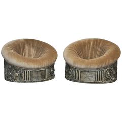 Brutalist Adrian Pearsall Drum Lounge Chairs