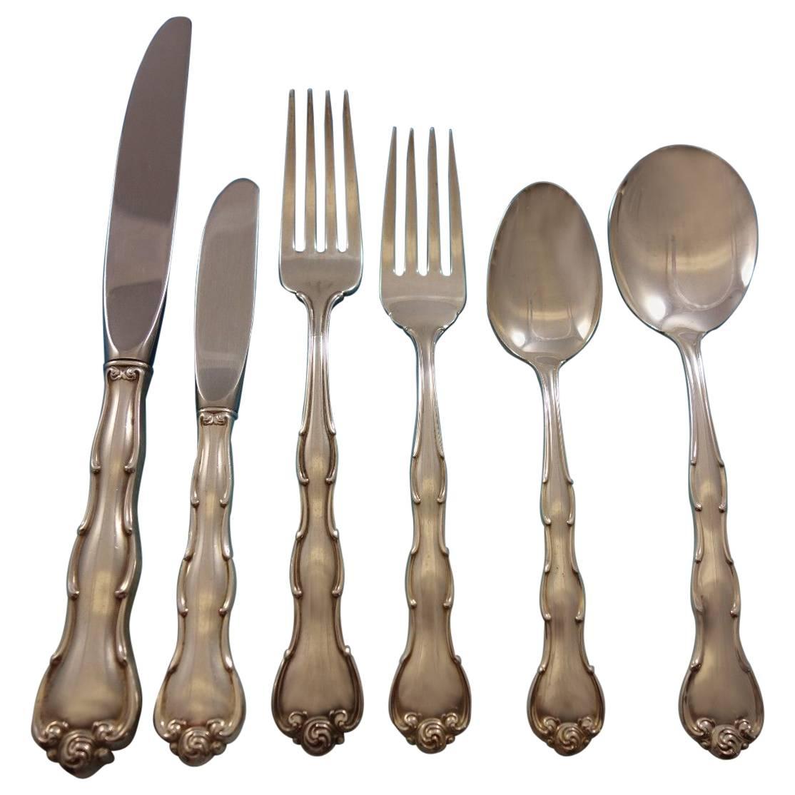 Rondo by Gorham Sterling Silver Flatware Set Luncheon 12 Service 81 Pieces For Sale