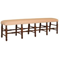 19th Century Long Upholstered Bench
