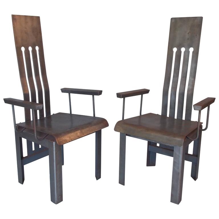 1980s Furniture functional art steel chairs 1980s for sale at 1stdibs 1980s Furniture functional art steel chairs 1980s for sale at 1stdibs
