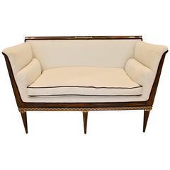 French Art Deco Rosewood and Ivory Inlaid Settee 10