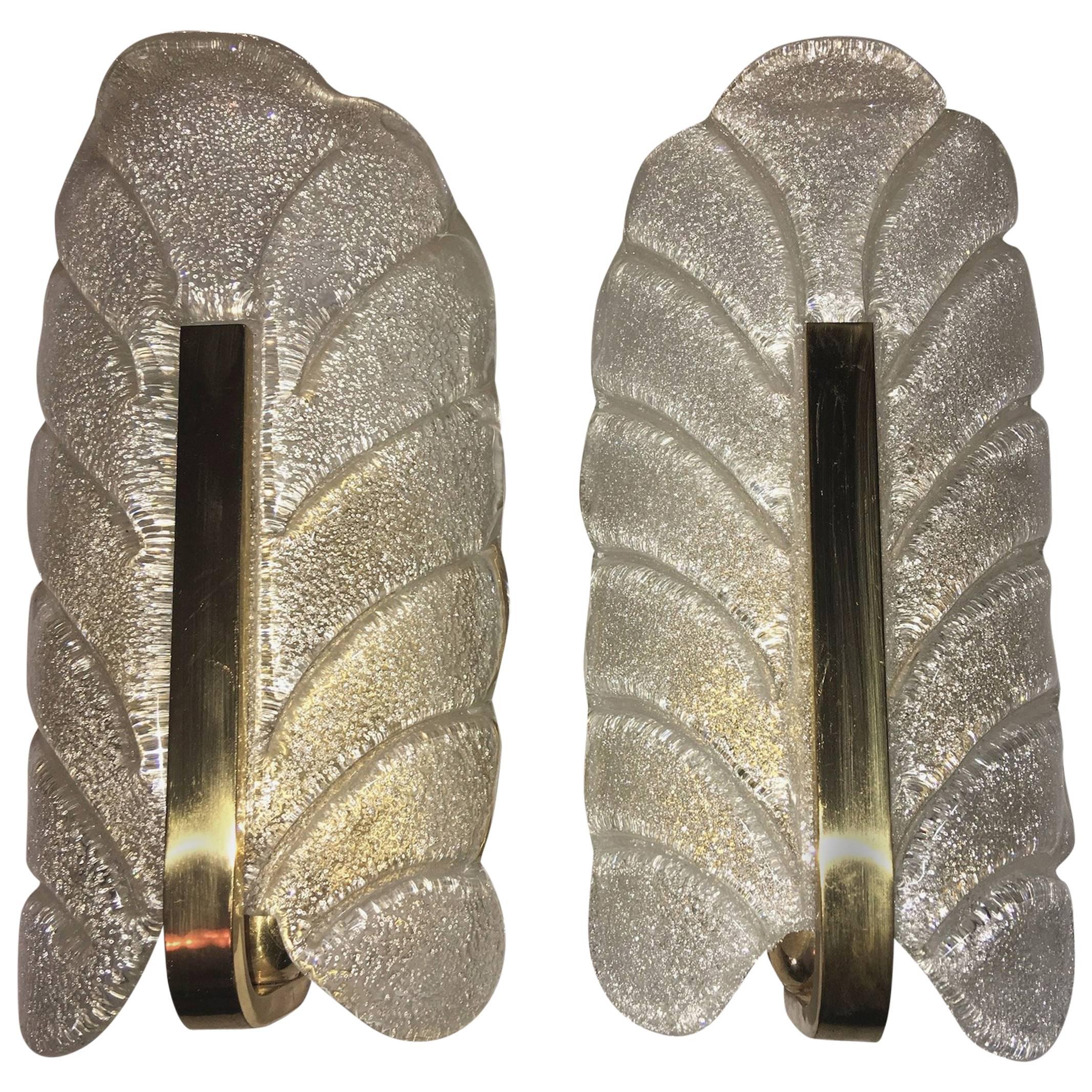 Pair of Hollywood Regency Style Sconces Attributed to Carl Fagerlund, Sweden For Sale