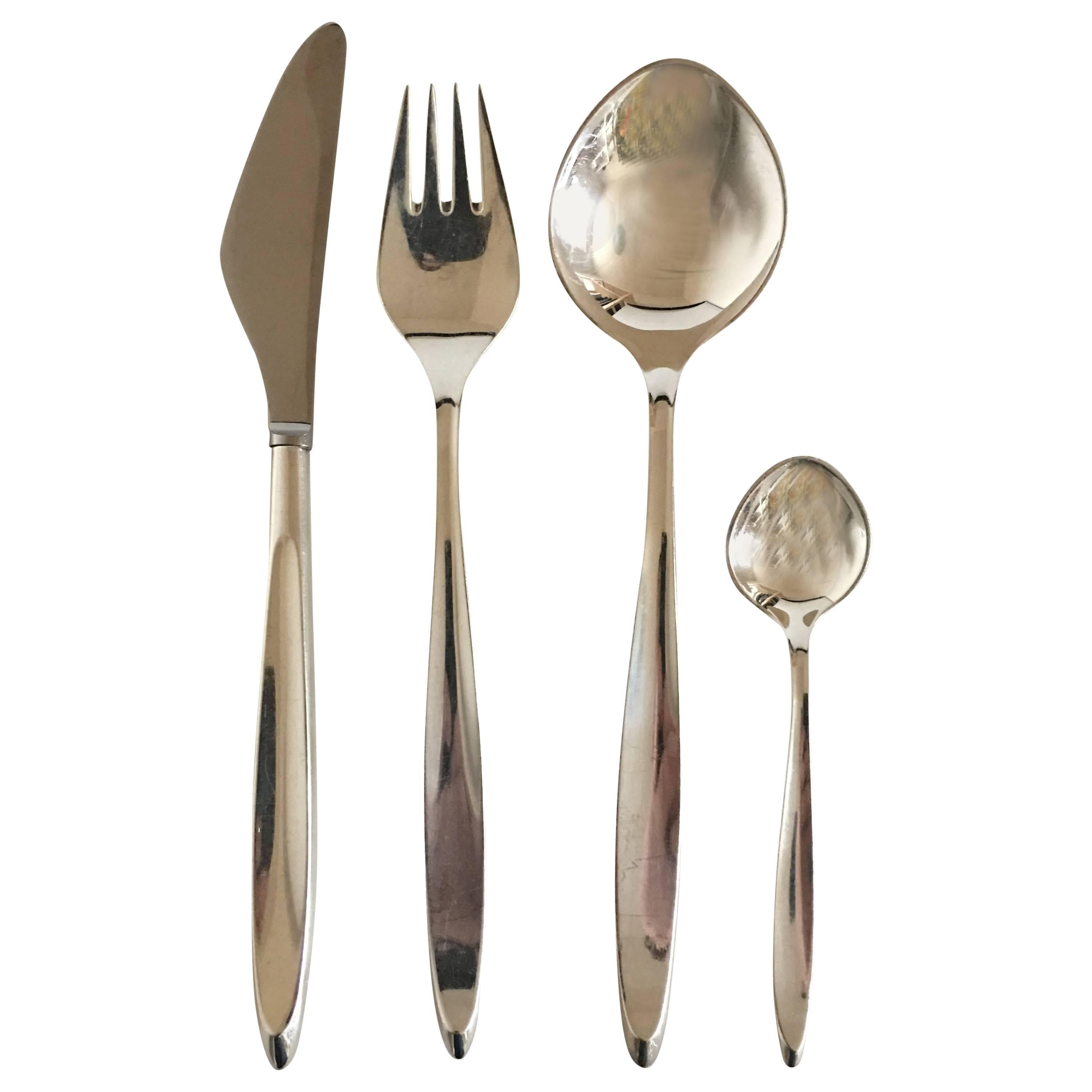 COHR Sterling Silver Mimosa Flatware Set for 6 People, 24 Pieces For Sale