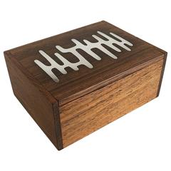 Hans Hansen Rosewood Box with Sterling Silver Pattern