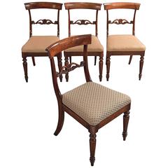 19th Century Set of Four Antique Dining Chairs, Regency Rosewood, circa 1820