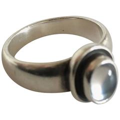 Georg Jensen Sterling Silver Ring #46c with Clear Stone