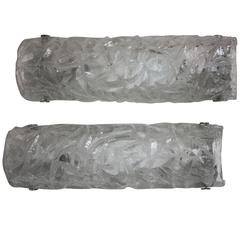 Pair of Kaiser Wall Sconces, Textured Glass, Germany, 1960s 10
