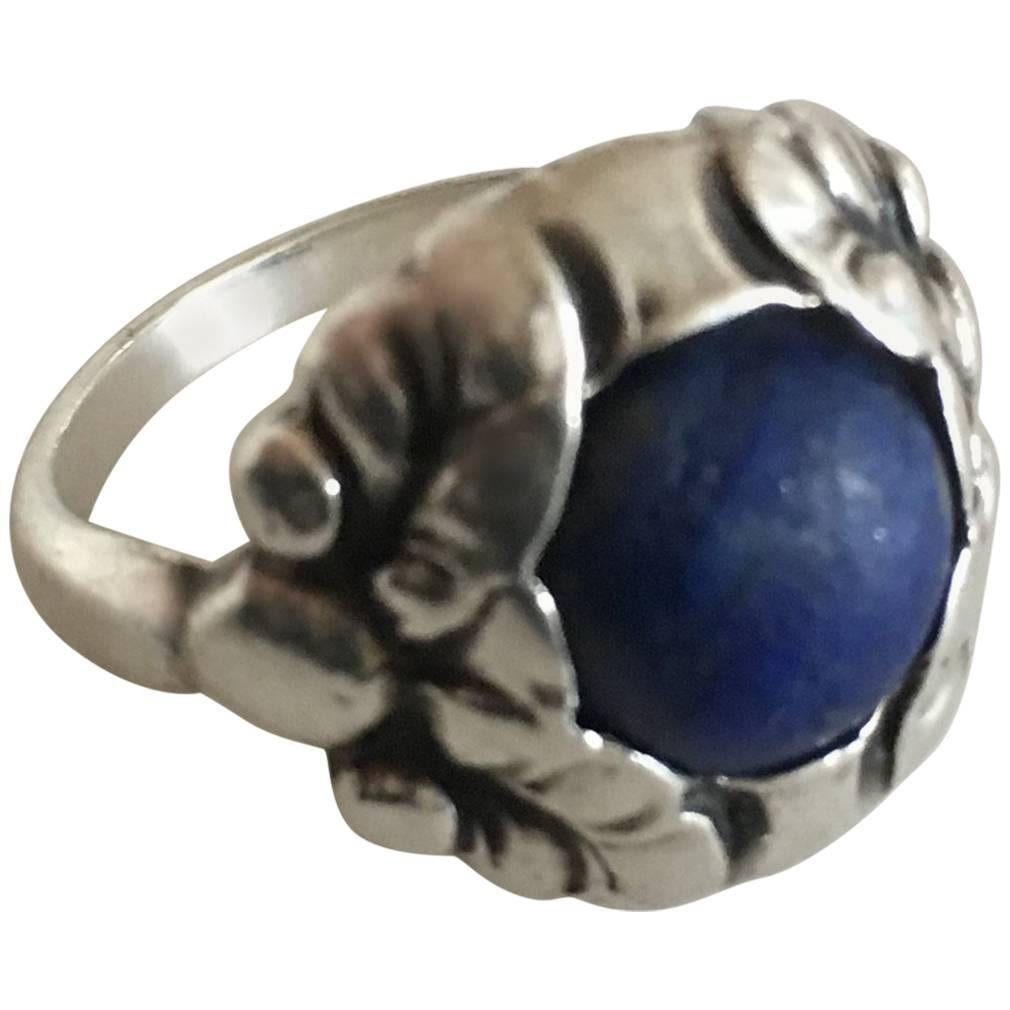 Georg Jensen Sterling Silver Ring with Lapis Lazuli #11B