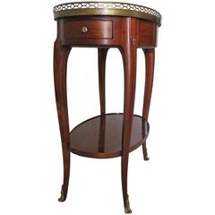 Gueridon in Mahogany, Two Levels, Marble Top with a Bronze Gallery, 19th Century 9